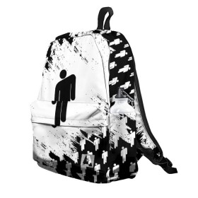 Рюкзак 3D с принтом BILLIE EILISH в Ухте, 100% полиэстер | лямки с регулируемой длиной, сверху петелька, чтобы рюкзак можно было повесить на вешалку. Основное отделение закрывается на молнию, как и внешний карман. Внутри два дополнительных кармана, один из которых закрывается на молнию. По бокам два дополнительных кармашка | be | billie | billie eilish | blohsh | ghoul | билли | билли айлиш