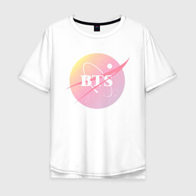 Мужская футболка хлопок Oversize с принтом BTS в Ухте, 100% хлопок | свободный крой, круглый ворот, “спинка” длиннее передней части | army | blackpink | bts | exo | jhope | jimin | jin | jungkook | k pop | kpop | mon | monster | nasa | rap | space | suga | v | wings | бтс | космос | наса