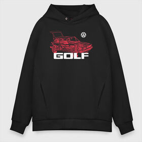 Мужское худи Oversize хлопок с принтом Golf в Ухте, френч-терри — 70% хлопок, 30% полиэстер. Мягкий теплый начес внутри —100% хлопок | боковые карманы, эластичные манжеты и нижняя кромка, капюшон на магнитной кнопке | golf | golf gti | volkswagen | вольксваген | фолькс ваген | фольксваген