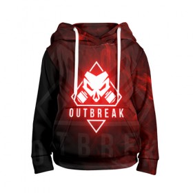 Детская толстовка 3D с принтом RAINBOW SIX SIEGE OUTBREAK в Ухте, 100% полиэстер | двухслойный капюшон со шнурком для регулировки, мягкие манжеты на рукавах и по низу толстовки, спереди карман-кенгуру с мягким внутренним слоем | clancys rainbow six | rainbow siege. | rainbow six | rainbow six s | rainbow six siege | tom clancy | tom clancy rainbow six | tom clancy s | tom clancy s rainbow six