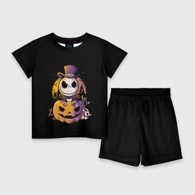 Детский костюм с шортами 3D с принтом The Nightmare Before Christmas в Ухте,  |  | before | burton | christmas | horror | jack skellington | nightmare | tim | timothy | walter | бёртон | джек | перед | рождеством | скеллингтон | тим | тимоти | ужастик | ужасы
