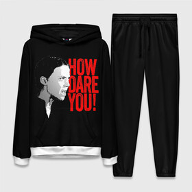 Женский костюм 3D (с толстовкой) с принтом How Dare You в Ухте,  |  | girl | girls | greta | greta thunberg | world | активист | активистка | грета | грета тунберг | девочка | защита | земля | знаменитости | знаменитость | климат