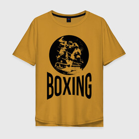 Мужская футболка хлопок Oversize с принтом Boxing (двухсторонняя) в Ухте, 100% хлопок | свободный крой, круглый ворот, “спинка” длиннее передней части | boxer | boxing | fight | mma | бокс | боксер | тайский бокс