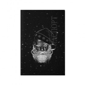 Обложка для паспорта матовая кожа с принтом Санта Хипстер в Ухте, натуральная матовая кожа | размер 19,3 х 13,7 см; прозрачные пластиковые крепления | 