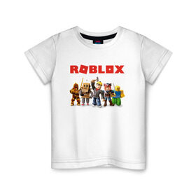 Детская футболка хлопок с принтом ROBLOX в Ухте, 100% хлопок | круглый вырез горловины, полуприлегающий силуэт, длина до линии бедер | Тематика изображения на принте: roblox | roblox simulator. | код роблокс | роблокс | роблокс симулятор