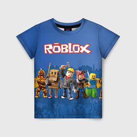 Детская футболка 3D с принтом ROBLOX в Ухте, 100% гипоаллергенный полиэфир | прямой крой, круглый вырез горловины, длина до линии бедер, чуть спущенное плечо, ткань немного тянется | roblox | roblox simulator. | код роблокс | роблокс | роблокс симулятор