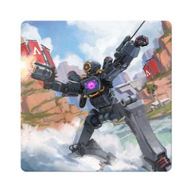 Магнит виниловый Квадрат с принтом Apex Legends (Патфайндер) в Ухте, полимерный материал с магнитным слоем | размер 9*9 см, закругленные углы | apex | apex legends | патфайндер | персонаж | рисунок | робот