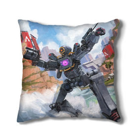 Подушка 3D с принтом Apex Legends (Патфайндер) в Ухте, наволочка – 100% полиэстер, наполнитель – холлофайбер (легкий наполнитель, не вызывает аллергию). | состоит из подушки и наволочки. Наволочка на молнии, легко снимается для стирки | apex | apex legends | патфайндер | персонаж | рисунок | робот