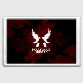 Магнит 45*70 с принтом HOLLYWOOD UNDEAD в Ухте, Пластик | Размер: 78*52 мм; Размер печати: 70*45 | deuce | hollywood undead | hu | j dog | shady jeff | голивудская нежить | голливуд | даниэль мурильо | джордан террелл | джордж артур рейган | дилан альварес | мэттью сент клер | нежить