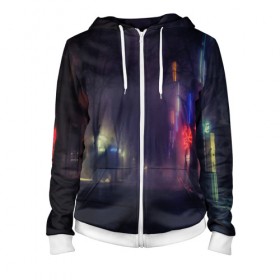 Женская толстовка 3D на молнии ТУМАННЫЙ ГОРОД: в Ухте, 100% полиэстер | длина до линии бедра, манжеты и пояс оформлены мягкой тканевой резинкой, двухслойный капюшон со шнурком для регулировки, спереди молния, по бокам два кармана |