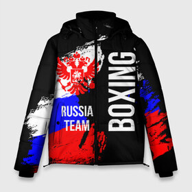 Мужская зимняя куртка 3D с принтом Boxing Russia Team в Ухте, верх — 100% полиэстер; подкладка — 100% полиэстер; утеплитель — 100% полиэстер | длина ниже бедра, свободный силуэт Оверсайз. Есть воротник-стойка, отстегивающийся капюшон и ветрозащитная планка. 

Боковые карманы с листочкой на кнопках и внутренний карман на молнии. | boxer | boxing | russia team | бокс | боксер | сборная россии | тайский бокс