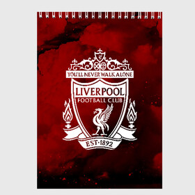 Скетчбук с принтом LIVERPOOL в Ухте, 100% бумага
 | 48 листов, плотность листов — 100 г/м2, плотность картонной обложки — 250 г/м2. Листы скреплены сверху удобной пружинной спиралью | lfc | liverpool | sport | ynwa | ливерпуль | лфк | спорт