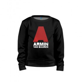 Детский свитшот хлопок с принтом Armin van Buuren в Ухте, 100% хлопок | круглый вырез горловины, эластичные манжеты, пояс и воротник | a state of trance | armin | armin van buuren | asot | van buuren | армин | армин ван бюрен | ван бюрен