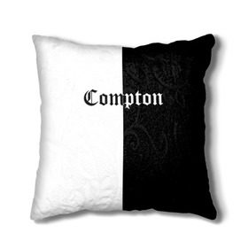 Подушка 3D с принтом COMPTON в Ухте, наволочка – 100% полиэстер, наполнитель – холлофайбер (легкий наполнитель, не вызывает аллергию). | состоит из подушки и наволочки. Наволочка на молнии, легко снимается для стирки | Тематика изображения на принте: compton | dj yella | dr. dre | eazy e | ice cube | mc ren | n.w.a | nwa | straight outta compton | west side | западная сторона | комптон