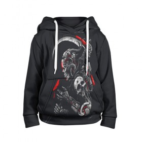 Детская толстовка 3D Cyberpunk: в Ухте, 100% полиэстер | двухслойный капюшон со шнурком для регулировки, мягкие манжеты на рукавах и по низу толстовки, спереди карман-кенгуру с мягким внутренним слоем | art | cyberpunk | киборг | коса | птица | робот | череп