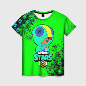 Женская футболка 3D с принтом Brawl Stars LEON в Ухте, 100% полиэфир ( синтетическое хлопкоподобное полотно) | прямой крой, круглый вырез горловины, длина до линии бедер | brawl | brawl stars | crow | leon | stars | бравл | бравл старс | браво старс | игра | компьютерная | кров | леон | онлайн | старс