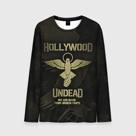 Мужской лонгслив 3D с принтом Hollywood Undead в Ухте, 100% полиэстер | длинные рукава, круглый вырез горловины, полуприлегающий силуэт | charlie scene | danny | funny man | hollywood undead | hu | j dog | johnny 3 tears | голливудская нежить | голубь | голубь с гранатой | граната | ню метал | рэп метал | рэп рок
