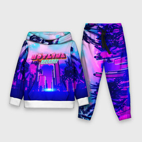 Детский костюм 3D (с толстовкой) с принтом HOTLINE MIAMI в Ухте,  |  | abstraction games | dennaton games | devolver digital | game | hotline miami | hotline miami 2: wrong number | retrowave | synthwave | мотель | мотель майами
