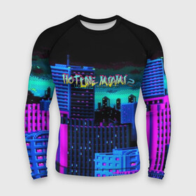 Мужской рашгард 3D с принтом HOTLINE MIAMI 2 в Ухте,  |  | abstraction games | dennaton games | devolver digital | game | hotline miami | hotline miami 2: wrong number | retrowave | synthwave | мотель | мотель майами