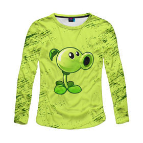 Женский лонгслив 3D с принтом Plants vs. Zombies в Ухте, 100% полиэстер | длинные рукава, круглый вырез горловины, полуприлегающий силуэт | plants vs. zombies | зомби | игра | компьютерная игра | против | растения | растения против зомби