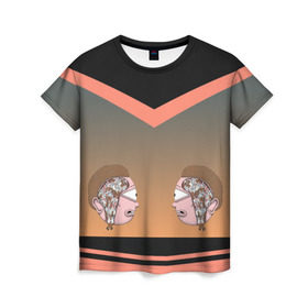 Женская футболка 3D с принтом Морти (Рико мысли) в Ухте, 100% полиэфир ( синтетическое хлопкоподобное полотно) | прямой крой, круглый вырез горловины, длина до линии бедер | morti | rik | rik and morti | vdchukel | морти | мультсериал rik and morti | рик | рик и морти | сериал рик и морти