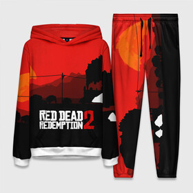 Женский костюм 3D (с толстовкой) с принтом RDR 2 в Ухте,  |  | arthur morgan | cowboy | online | red dead online | red dead redemption 2 | rockstar games | wild west | артур морган | бандит | вестерн | винтовка | дикий запад | ковбой | рокстар