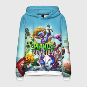 Мужская толстовка 3D с принтом PLANTS VS ZOMBIES в Ухте, 100% полиэстер | двухслойный капюшон со шнурком для регулировки, мягкие манжеты на рукавах и по низу толстовки, спереди карман-кенгуру с мягким внутренним слоем. | battle | plants | plants vs zombies | pvsz | vs | zombies | растения против зомби