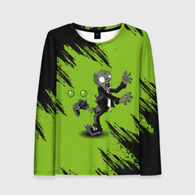 Женский лонгслив 3D с принтом Plants vs. Zombies в Ухте, 100% полиэстер | длинные рукава, круглый вырез горловины, полуприлегающий силуэт | plants vs. zombies | зомби | игра | компьютерная игра | против | растения | растения против зомби