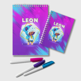 Блокнот с принтом Brawl Stars LEON в Ухте, 100% бумага | 48 листов, плотность листов — 60 г/м2, плотность картонной обложки — 250 г/м2. Листы скреплены удобной пружинной спиралью. Цвет линий — светло-серый
 | brawl | brawl stars | crow | leon | stars | бравл | бравл старс | браво старс | игра | компьютерная | кров | леон | онлайн | старс