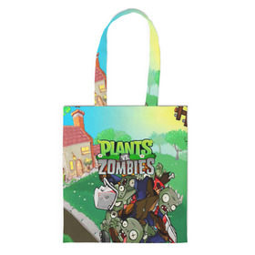 Сумка 3D повседневная с принтом PLANTS VS. ZOMBIES в Ухте, 100% полиэстер | Плотность: 200 г/м2; Размер: 34×35 см; Высота лямок: 30 см | garden warfare | plants | plants vs. zombies | plants vs. zombies: garden warfare | popcap | zombies | кактус | картошка | подсолнух | растения против зомби | сад