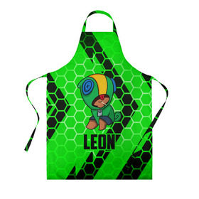 Фартук 3D с принтом BRAWL STARS LEON в Ухте, 100% полиэстер | общий размер — 65 х 85 см, ширина нагрудника — 26 см, горловина — 53 см, длина завязок — 54 см, общий обхват в поясе — 173 см. Принт на завязках и на горловине наносится с двух сторон, на основной части фартука — только с внешней стороны | android | brawl stars | games | leon | mobile game | stars | игры | леон | мобильные игры