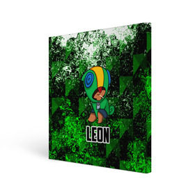 Холст квадратный с принтом BRAWL STARS LEON в Ухте, 100% ПВХ |  | android | brawl stars | games | leon | mobile game | stars | игры | леон | мобильные игры