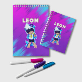Блокнот с принтом Brawl Stars LEON в Ухте, 100% бумага | 48 листов, плотность листов — 60 г/м2, плотность картонной обложки — 250 г/м2. Листы скреплены удобной пружинной спиралью. Цвет линий — светло-серый
 | brawl | brawl stars | crow | leon | stars | бравл | бравл старс | браво старс | игра | компьютерная | кров | леон | онлайн | старс