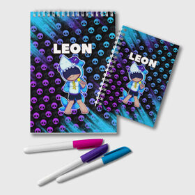 Блокнот с принтом Brawl Stars LEON в Ухте, 100% бумага | 48 листов, плотность листов — 60 г/м2, плотность картонной обложки — 250 г/м2. Листы скреплены удобной пружинной спиралью. Цвет линий — светло-серый
 | brawl | brawl stars | crow | leon | stars | бравл | бравл старс | браво старс | игра | компьютерная | кров | леон | онлайн | старс