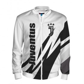 Мужской бомбер 3D с принтом Juventus в Ухте, 100% полиэстер | застегивается на молнию, по бокам два кармана без застежек, по низу бомбера и на воротнике - эластичная резинка | 