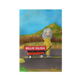 Обложка для паспорта матовая кожа с принтом BILLIE EILISH в Ухте, натуральная матовая кожа | размер 19,3 х 13,7 см; прозрачные пластиковые крепления | bad guy | billie | eilish | ocean eyes | айлиш | билли | девушка | певица | эйлиш