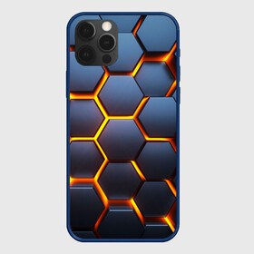 Чехол для iPhone 12 Pro с принтом 3D БРОНЬ в Ухте, силикон | область печати: задняя сторона чехла, без боковых панелей | 3d | texture | абстракт | абстракция | бронь | броня | линии | огонь | ромбики | соты | текстура | треугольники | узор