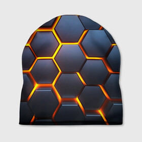 Шапка 3D с принтом 3D БРОНЬ в Ухте, 100% полиэстер | универсальный размер, печать по всей поверхности изделия | 3d | texture | абстракт | абстракция | бронь | броня | линии | огонь | ромбики | соты | текстура | треугольники | узор