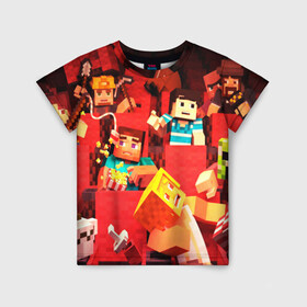 Детская футболка 3D с принтом MINECRAFT в Ухте, 100% гипоаллергенный полиэфир | прямой крой, круглый вырез горловины, длина до линии бедер, чуть спущенное плечо, ткань немного тянется | Тематика изображения на принте: craft | creeper | dungeon | dungeons | earth | game | logo | mine | minecraft | mobile | online | дунгеонс | земля | зомби | игра | крипер | лого | майкрафт | майнкрафт | мобайл | онлайн | подземелье | подземелья