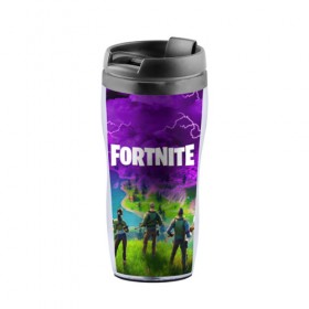 Термокружка-непроливайка с принтом FORTNITE STROM в Ухте, внутренняя часть — пищевой пластик, наружная часть — прозрачный пластик, между ними — полиграфическая вставка с рисунком | объем — 350 мл, герметичная крышка | fortnite | fortnite 2 | fortnite x | marshmello | strom | маршмелло | фортнайт | фортнайт 2 | фортнайт глава 2 | шторм
