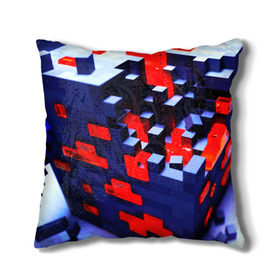 Подушка 3D с принтом Minecraft в Ухте, наволочка – 100% полиэстер, наполнитель – холлофайбер (легкий наполнитель, не вызывает аллергию). | состоит из подушки и наволочки. Наволочка на молнии, легко снимается для стирки | 