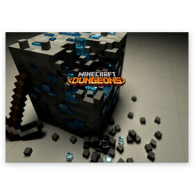 Поздравительная открытка с принтом Minecraft Dungeons в Ухте, 100% бумага | плотность бумаги 280 г/м2, матовая, на обратной стороне линовка и место для марки
 | craft | creeper | dungeon | dungeons | earth | game | logo | mine | minecraft | minecraft dungeons | mobile | online | земля | игра | крипер | лого | майкрафт | майнкрафт | мобайл | онлайн | подземелье