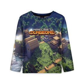 Детский лонгслив 3D с принтом Minecraft Dungeons в Ухте, 100% полиэстер | длинные рукава, круглый вырез горловины, полуприлегающий силуэт
 | 