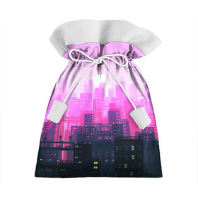 Подарочный 3D мешок CITY: в Ухте, 100% полиэстер | Размер: 29*39 см | bright | colorful | neon | retro | urban | vintage | винтаж | город | неон | ретро | ретро неон
