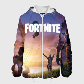 Мужская куртка 3D с принтом FORTNITE в Ухте, ткань верха — 100% полиэстер, подклад — флис | прямой крой, подол и капюшон оформлены резинкой с фиксаторами, два кармана без застежек по бокам, один большой потайной карман на груди. Карман на груди застегивается на липучку | battle royale | chapter 2 | fortnite | глава 2 | фортнайт