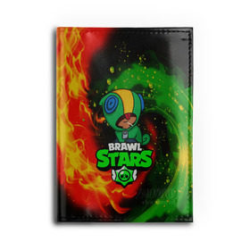 Обложка для автодокументов с принтом BRAWL STARS LEON в Ухте, натуральная кожа |  размер 19,9*13 см; внутри 4 больших “конверта” для документов и один маленький отдел — туда идеально встанут права | android | brawl stars | crow | games | leon | mobile game | stars | ворон | игры | леон | мобильные игры