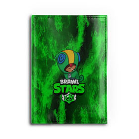 Обложка для автодокументов с принтом BRAWL STARS LEON в Ухте, натуральная кожа |  размер 19,9*13 см; внутри 4 больших “конверта” для документов и один маленький отдел — туда идеально встанут права | android | brawl stars | crow | games | leon | mobile game | stars | ворон | игры | леон | мобильные игры