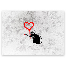 Поздравительная открытка с принтом BANKSY | БЭНКСИ | СЕРДЦЕ | LOVE в Ухте, 100% бумага | плотность бумаги 280 г/м2, матовая, на обратной стороне линовка и место для марки
 | banksy | heart | бэнкси | сердце
