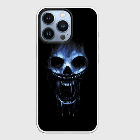 Чехол для iPhone 13 Pro с принтом Ужас в Ухте,  |  | 31 | black | blue | fear | grin | halloween | horror | jaw | night | orbits | saliva | skull | teeth | глазницы | зубы | ночь | оскал | синий | слюна | ужас | хэллоуин | череп | черный