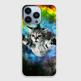 Чехол для iPhone 13 Pro с принтом КОСМИЧЕСКИЙ КОТ в Ухте,  |  | Тематика изображения на принте: cat | cats | животные | киса | киска | кот | котики | коты | котэ | кошка | природа
